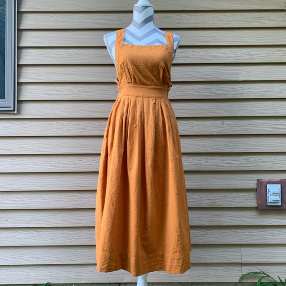 burnt orange jumper dress